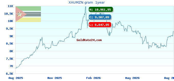 XAUMZN gram 1year