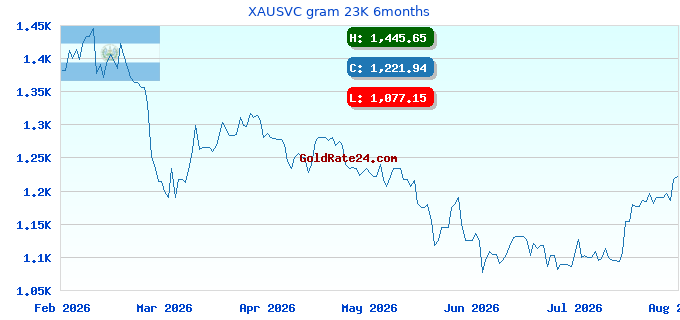 XAUSVC gram 23K 6months